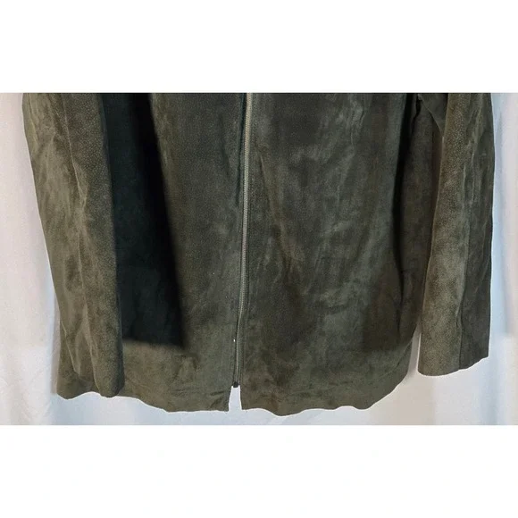 AE Sport Co‎ Vintage 80's Men's Suede Zip Up Jacket Olive Green Casual Outerwear
